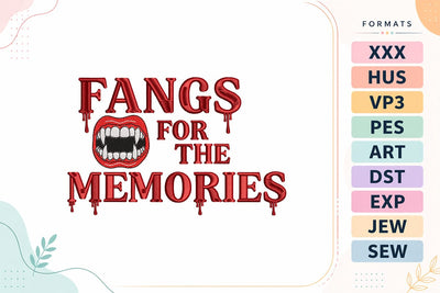 Fangs for the Memories Vampire Embroidery Design Embroidery/Applique DESIGNS sg embroidery 