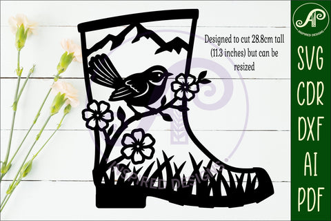 Fantail Gumboot New Zealand wall art sign, SVG file. vector SVG APInspireddesigns 