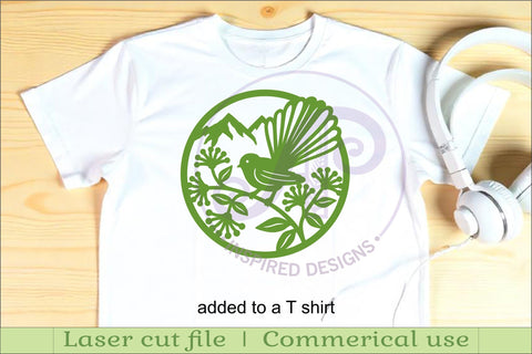 Fantail New Zealand bird wall sign, SVG file. SVG APInspireddesigns 