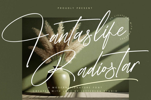 Fantaslife Radiostar - Modern Signature Font Font Letterena Studios 
