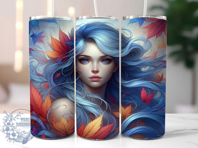 Fantasy Autumn Goddess Fall Tumbler, Autumn Goddess Cup, 20Oz Tumbler Wrap, Fall Girl Drinkware, Sublimation Tumbler Design, Autumn Fantasy Coffee Mug, Seasonal Goddess Tumbler Sublimation ToriDesigns 