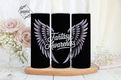 Fantasy Awareness Angel Wings 20oz Sublimation sassyprint 