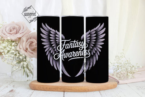 Fantasy Awareness Angel Wings 20oz Sublimation sassyprint 