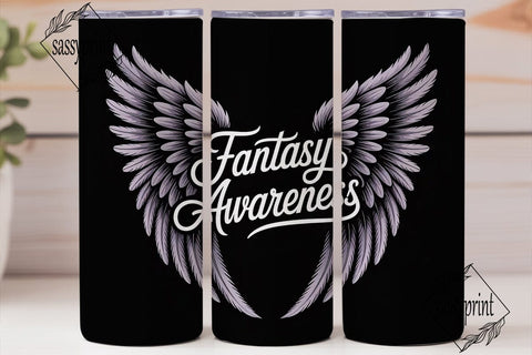 Fantasy Awareness Angel Wings 20oz Sublimation sassyprint 