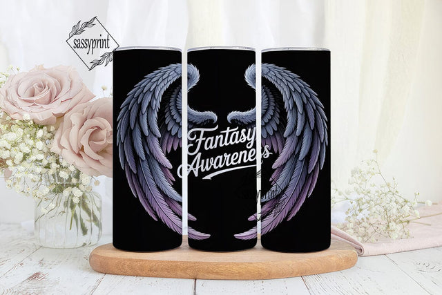 Fantasy Awareness Angel Wings 20oz Sublimation sassyprint 
