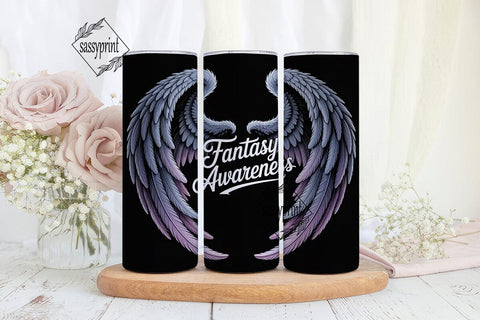 Fantasy Awareness Angel Wings 20oz Sublimation sassyprint 