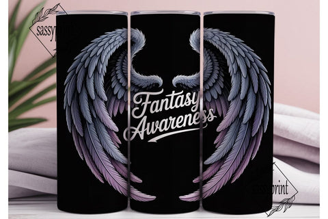 Fantasy Awareness Angel Wings 20oz Sublimation sassyprint 