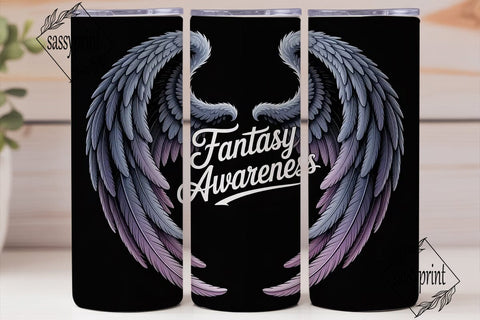Fantasy Awareness Angel Wings 20oz Sublimation sassyprint 