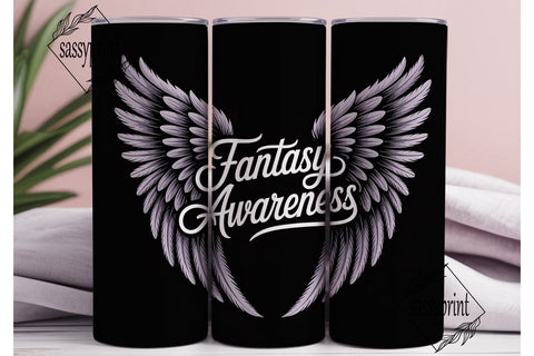 Fantasy Awareness Angel Wings 20oz Sublimation sassyprint 