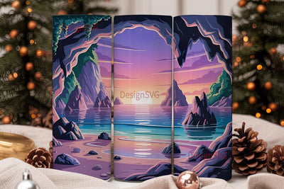 Fantasy Beach Cave 20oz Tumbler Wrap Sublimation DesignSVG 
