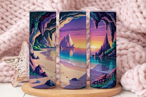 Fantasy Beach Cave 20oz Tumbler Wrap Sublimation DesignSVG 