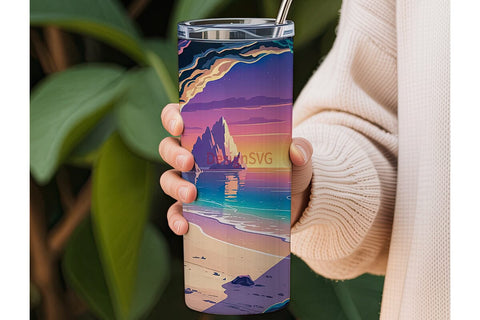Fantasy Beach Cave 20oz Tumbler Wrap Sublimation DesignSVG 
