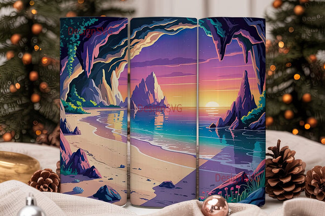 Fantasy Beach Cave 20oz Tumbler Wrap Sublimation DesignSVG 