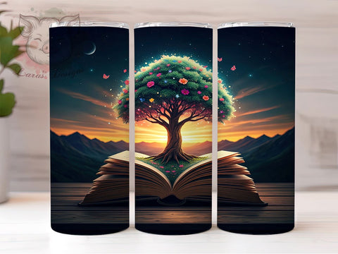 Fantasy Book Tumbler, Magical Book Design, 20oz Tumbler Wrap, Book Lover Gift, Reading Sublimation, Literary Decor, Whimsical Tumbler, Digital Download Sublimation Lara' s Designs 