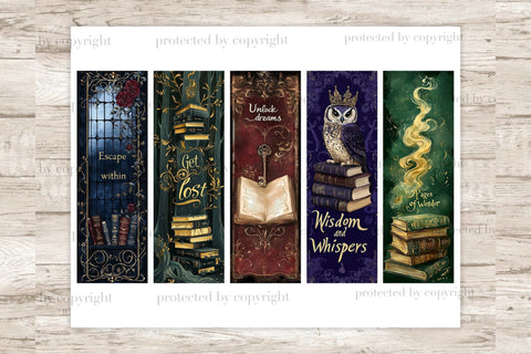 Fantasy Bookmarks Printable Set for Women | Library Bookmark SVG GlamArtZhanna 