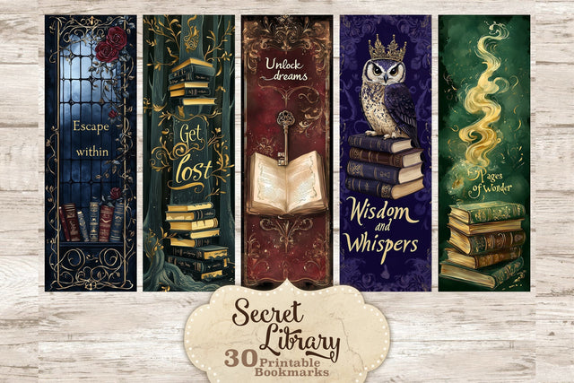 Fantasy Bookmarks Printable Set for Women | Library Bookmark SVG GlamArtZhanna 