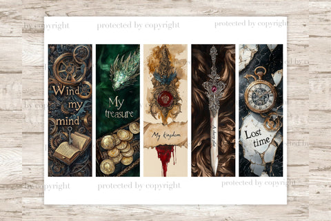 Fantasy Bookmarks Printable Set for Women | Library Bookmark SVG GlamArtZhanna 