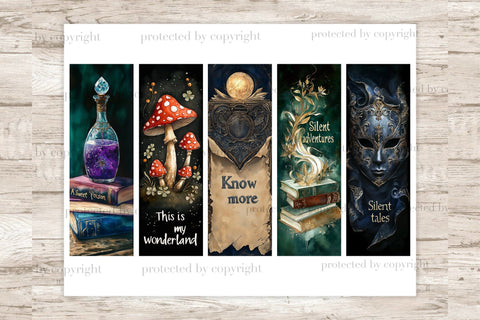 Fantasy Bookmarks Printable Set for Women | Library Bookmark SVG GlamArtZhanna 