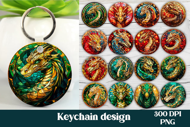 Fantasy china dragon keychain bundle | Animal keychain Sublimation Svetana Studio 