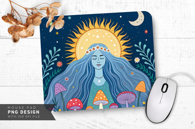 Fantasy Cosmic Mushrooms Mousepad Sublimation Regulrcrative 