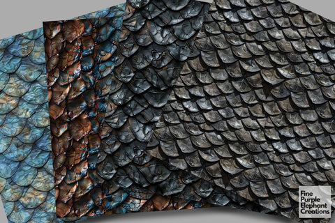 Fantasy Creature Skin Scales Texture Digital Paper - Colored Exotic Reptile Digital Pattern Fine Purple Elephant Creations 