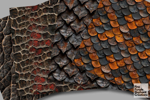 Fantasy Creature Skin Scales Texture Digital Paper - Colored Exotic Reptile Digital Pattern Fine Purple Elephant Creations 