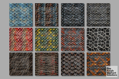 Fantasy Creature Skin Scales Texture Digital Paper - Colored Exotic Reptile Digital Pattern Fine Purple Elephant Creations 