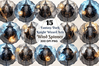Fantasy Dark Knight Wizard Arts Wind Spinner Sublimation Regulrcrative 