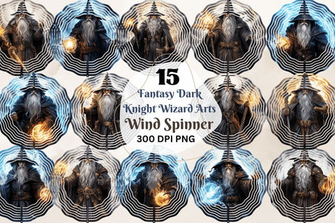 Fantasy Dark Knight Wizard Arts Wind Spinner Sublimation Regulrcrative 