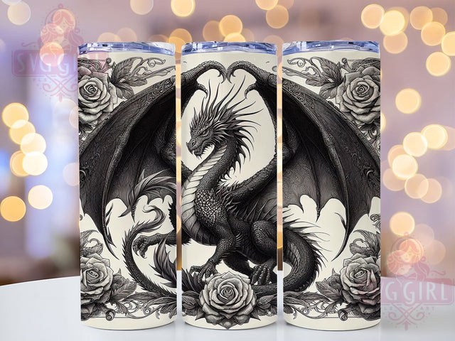 Fantasy Dragon 20oz Tumbler Wrap, Fantasy Reader Design, Romantasy Tumbler, 20oz Sublimation Wrap, Book Lover Drinkware, Magical Dragon Cup, Fantasy Book Tumbler Sublimation SvggirlplusArt 