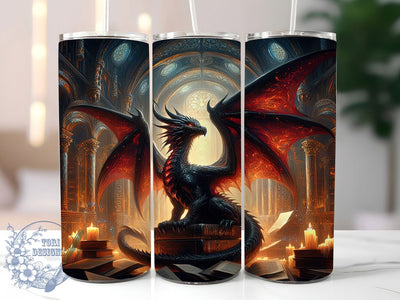 Fantasy Dragon Book Lover Tumbler, Book Lover Tumbler, Mythical Dragon Wrap, Fantasy Merch Wrap, Magical Book Wrap, Sublimation Design, Trendy Gift Idea Sublimation ToriDesigns 