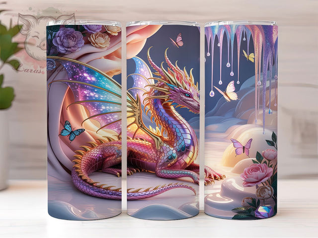 Fantasy Dragon Dreamcatcher Tumbler, Fantasy Dragon, Boho Dreamcatcher, Mystic Tumbler, Tribal Fantasy, 20oz Tumbler, Sublimation Design Sublimation Lara' s Designs 