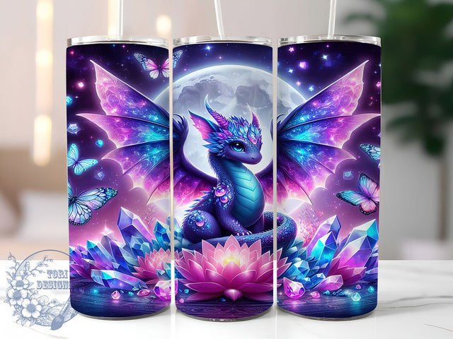 Fantasy Dragon Dreamcatcher Tumbler, Fantasy Dragon Design, Dreamcatcher Pattern, 20Oz Sublimation Wrap, Mystic Dragon Art, Boho Fantasy Texture, Tumbler Sublimation Sublimation ToriDesigns 