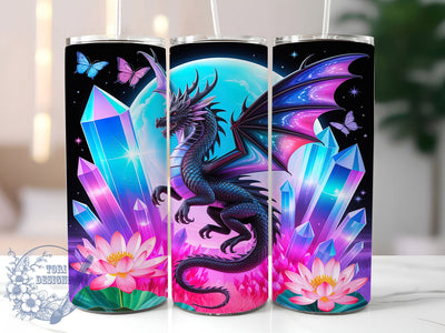 Fantasy Dragon Dreamcatcher Tumbler, Fantasy Dragon Design, Dreamcatcher Pattern, 20Oz Sublimation Wrap, Mystic Dragon Art, Boho Fantasy Texture, Tumbler Sublimation Sublimation ToriDesigns 