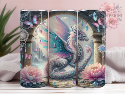 Fantasy Dragon Dreamcatcher Tumbler, Fantasy Wrap Design, Mystical Sublimation PNG, Boho Fantasy Aesthetic, 20oz Tumbler Sublimation, Mythical Creature Design, Spiritual Dreamcatcher Art Sublimation Li Zamperini 