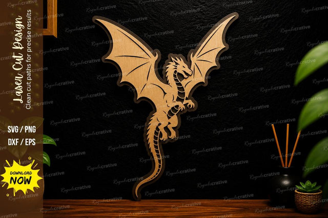 Fantasy Dragon Laser Cut Svg Design SVG Regulrcrative 