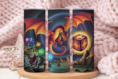 Fantasy Dragon RPG 20oz Tumbler Wrap Sublimation DesignSVG 