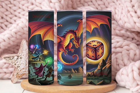 Fantasy Dragon RPG 20oz Tumbler Wrap Sublimation DesignSVG 