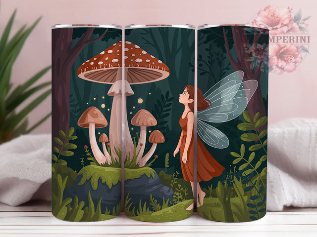 Fantasy Enchanted Mushroom Tumbler Wrap, Enchanted Forest Wrap, 20Oz Sublimation Design, Magical Woodland Cup, Whimsical Mushroom Drinkware, Fairy Tale Forest Tumbler, Mystical Fungi Wrap Sublimation Li Zamperini 
