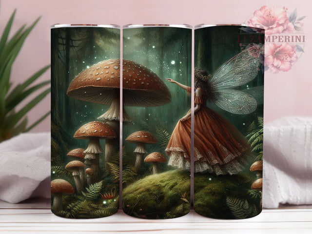 Fantasy Enchanted Mushroom Tumbler Wrap, Enchanted Forest Wrap, 20Oz Sublimation Design, Magical Woodland Cup, Whimsical Mushroom Drinkware, Fairy Tale Forest Tumbler, Mystical Fungi Wrap Sublimation Li Zamperini 