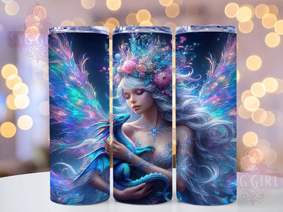 Fantasy Fairy Dragon Tumbler, Dragon Theme, Mythical Art, Enchanted Style, Whimsical Design, 20Oz Tumbler, Sublimation Wrap Sublimation SvggirlplusArt 