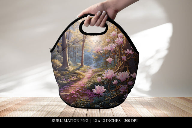 Fantasy Forest Lunch Bag Design, Digital Sublimation PNG Sublimation BijouBay 