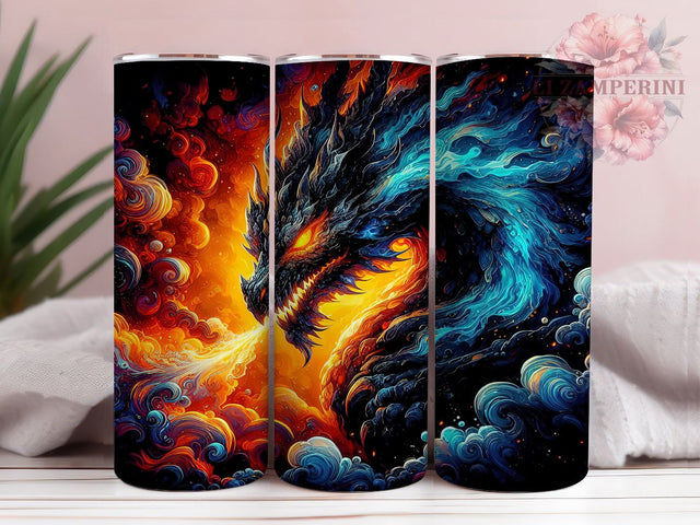 Fantasy Magical Dragon Mythical Tumbler Wrap, 20oz Tumbler Sublimation, Mythical Beast Design, Enchanted Dragon Art, Fire Breathing Dragon Wrap, Mystical Fantasy Aesthetic Sublimation Li Zamperini 