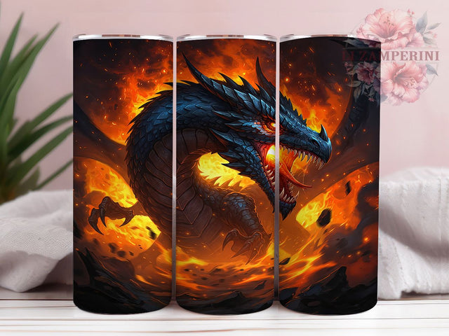 Fantasy Magical Dragon Mythical Tumbler Wrap, 20oz Tumbler Sublimation, Mythical Beast Design, Enchanted Dragon Art, Fire Breathing Dragon Wrap, Mystical Fantasy Aesthetic Sublimation Li Zamperini 