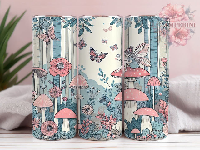 Fantasy Mushrooms 20oz Tumbler Wrap PNG, Mushroom Mandala Forest Tumbler Png, Straight & Tapered Tumbler Wrap, Instant Digital Download Sublimation Li Zamperini 