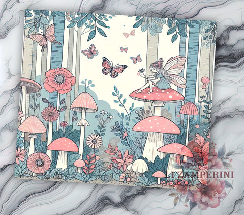 Fantasy Mushrooms 20oz Tumbler Wrap PNG, Mushroom Mandala Forest Tumbler Png, Straight & Tapered Tumbler Wrap, Instant Digital Download Sublimation Li Zamperini 