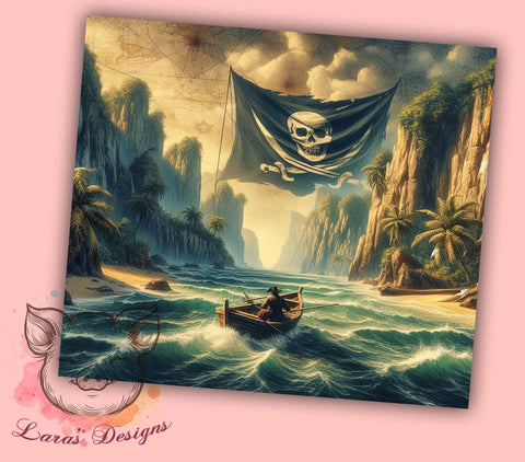 Fantasy Pirate Life 20oz Tumbler Png, Straight & Tapered Tumbler Png, Ship Sea Ocean Adventure Tumbler Png, Digital Download PNG Sublimation Lara' s Designs 