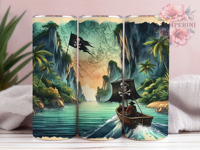 Fantasy Pirate Life 20oz Tumbler Wrap PNG, Ship Sea Ocean Adventure Tumbler Png, Straight & Tapered Tumbler Wrap, Instant Digital Download Sublimation Li Zamperini 