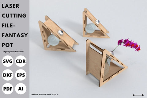 Fantasy pot laser cut file | laser cut file | svg paper cut | cricut | glowforge file SVG tofigh4lang 