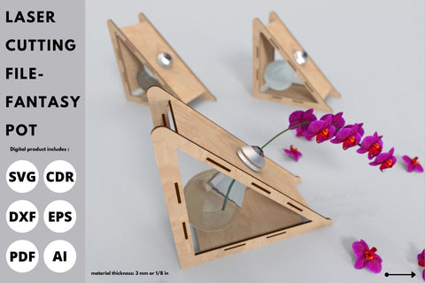 Fantasy pot laser cut file | laser cut file | svg paper cut | cricut | glowforge file SVG tofigh4lang 